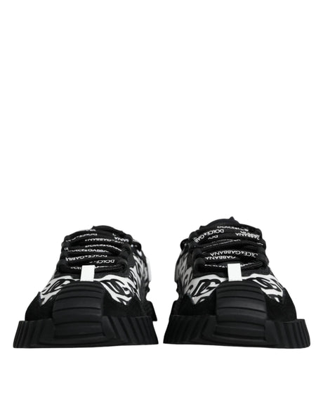 Dolce & Gabbana Black Logo Lace Up Low Top NS1 Sneakers Shoes - Hilstor