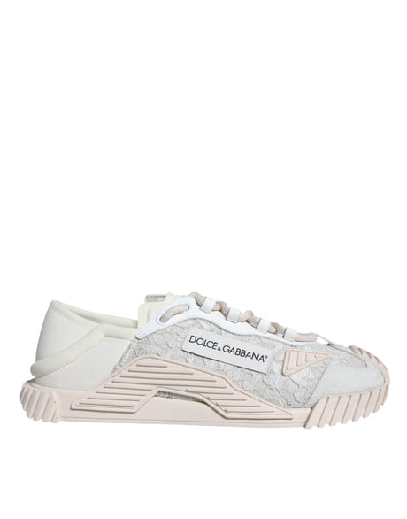 Dolce & Gabbana White Lace NS1 Low Top Sneaker Sports Shoes - Hilstor