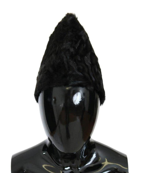 Dolce & Gabbana Black Xiangao Lamb Fur Beanie - Hilstor