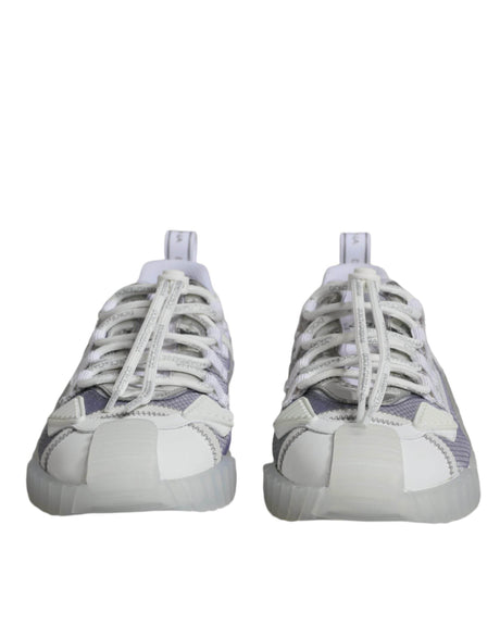 Dolce & Gabbana White Silver Low Top NS1 Sneakers Shoes - Hilstor