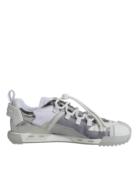 Dolce & Gabbana White Silver Low Top NS1 Sneakers Shoes - Hilstor