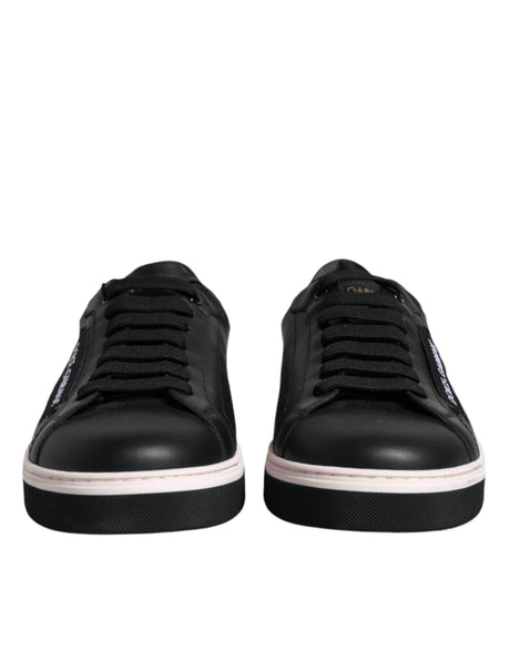 Dolce & Gabbana Black Leather Low Top Men Sneakers Shoes - Hilstor