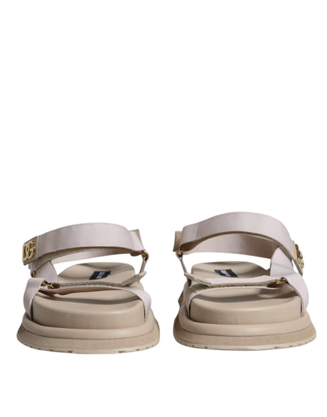 Dolce & Gabbana Beige Nappa Devotion Strap Men Sandals Shoes - Hilstor