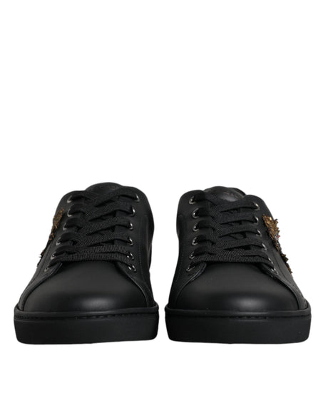 Dolce & Gabbana Black London Sacred Heart Men Sneakers Shoes - Hilstor