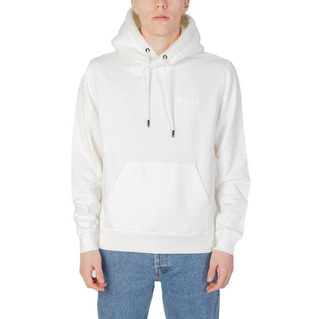 Hugo Boss Cream Cotton Hoody - Hilstor