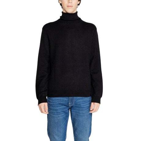 Armani Exchange Black Cotton Turtleneck - Hilstor