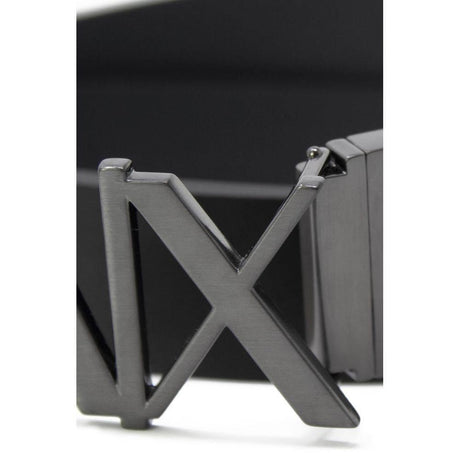 Armani Exchange Black Leather Belt - Hilstor