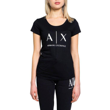 Armani Exchange Black Cotton T-Shirt - Hilstor