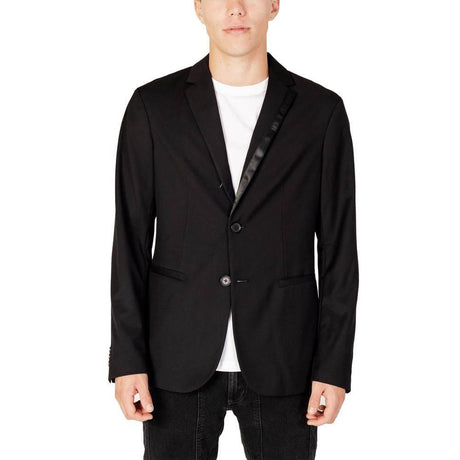 Armani Exchange Black Polyester Blazer - Hilstor