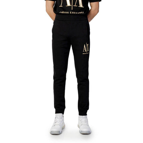 Armani Exchange Black Cotton Joggers Workout Pant - Hilstor
