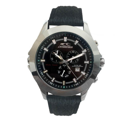 Chronotech Black Leather Watch - Hilstor
