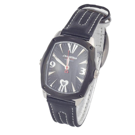 Chronotech Black Leather Watch - Hilstor