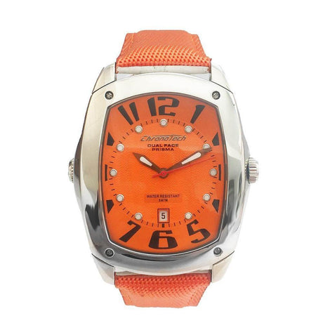 Chronotech Orange Leather Watch - Hilstor