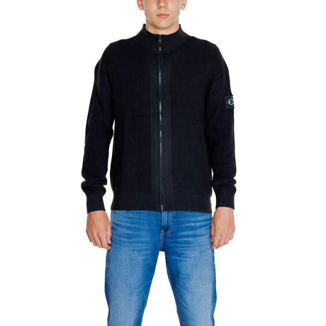 Calvin Klein Jeans Black Recycled Cotton Cardigan - Hilstor