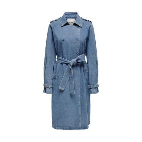 Only Blue Cotton Trench Coat - Hilstor