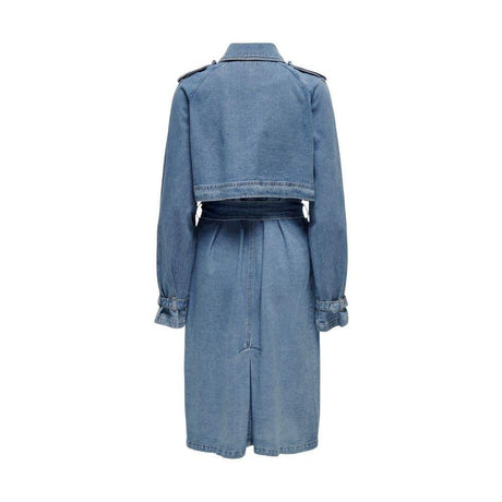 Only Blue Cotton Trench Coat - Hilstor