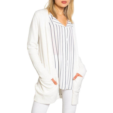 Vila Clothes White Viscose Cardigan - Hilstor
