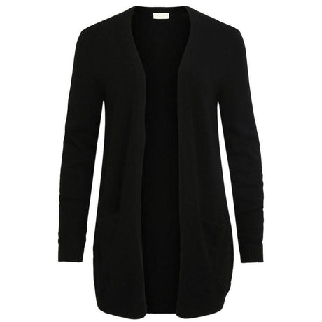 Vila Clothes Black Viscose Cardigan - Hilstor