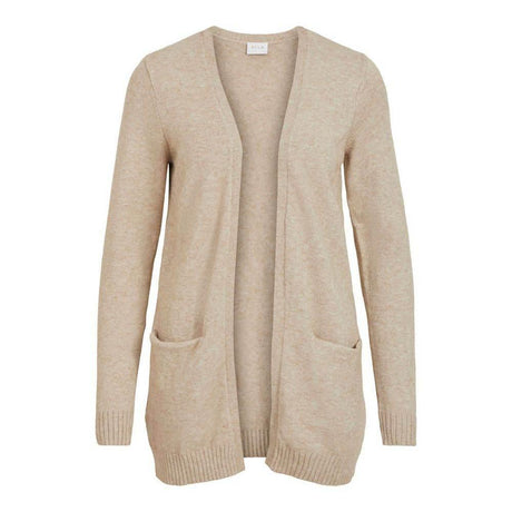 Vila Clothes Beige Viscose Cardigan - Hilstor
