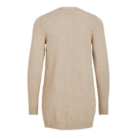 Vila Clothes Beige Viscose Cardigan - Hilstor