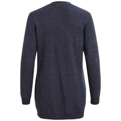 Vila Clothes Blue Viscose Cardigan - Hilstor