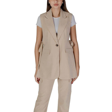 B.Young Beige Polyester Waistcoat - Hilstor