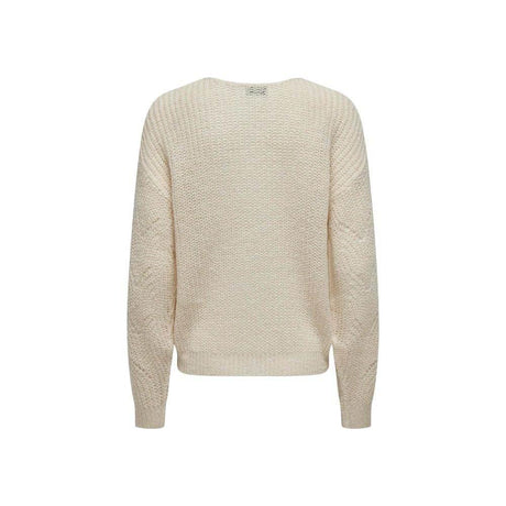 Jacqueline De Yong Cream Marabou Sweater - Hilstor
