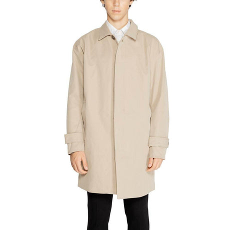 Only & Sons Beige Polyester Trench Coat - Hilstor