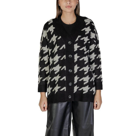 Vero Moda Black And White Marabou Cardigan - Hilstor