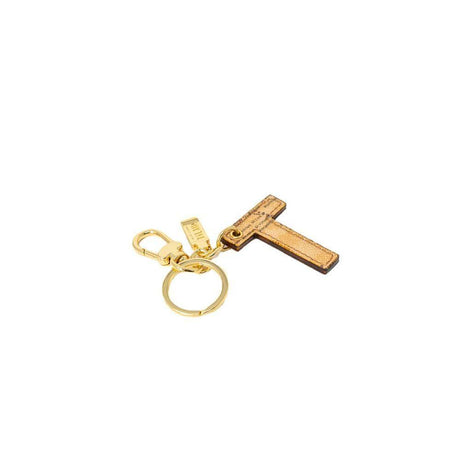 Alviero Martini Prima Classe Beige Leather Keychain - Hilstor