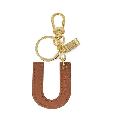 Alviero Martini Prima Classe Beige Leather Keychain - Hilstor
