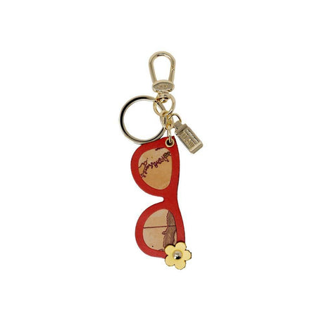 Alviero Martini Prima Classe Beige Leather Keychain - Hilstor