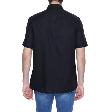 Antony Morato Black Linen Shortsleeve - Hilstor