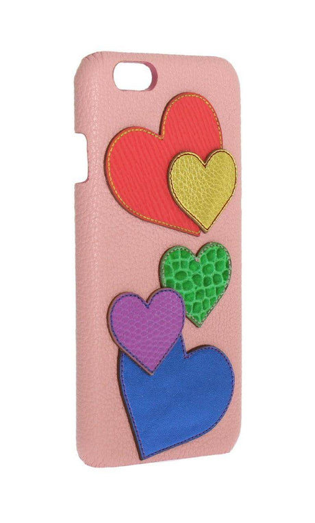 Dolce & Gabbana Pink Leather Heart Phone Cover - Hilstor
