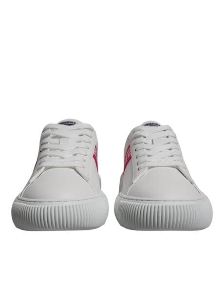 Versace White Pink Greca Print Platform Low Top Sneakers Shoes - Hilstor