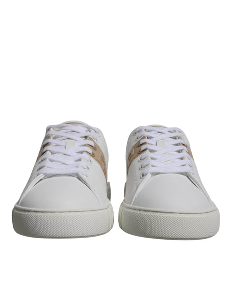 Versace White Brown Greca Print TPU Low Top Men Sneakers Shoes - Hilstor