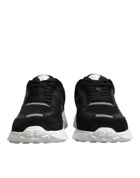 Versace Black Canvas Quad Fabric Medusa Low Top Sneaker Shoes - Hilstor