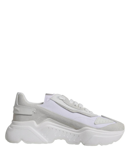 Dolce & Gabbana White Leather Daymaster Low Top Sneakers Shoes - Hilstor
