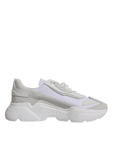 Dolce & Gabbana White Leather Daymaster Low Top Sneaker Shoes - Hilstor