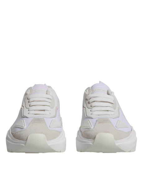 Dolce & Gabbana White Leather Daymaster Low Top Sneakers Shoes - Hilstor