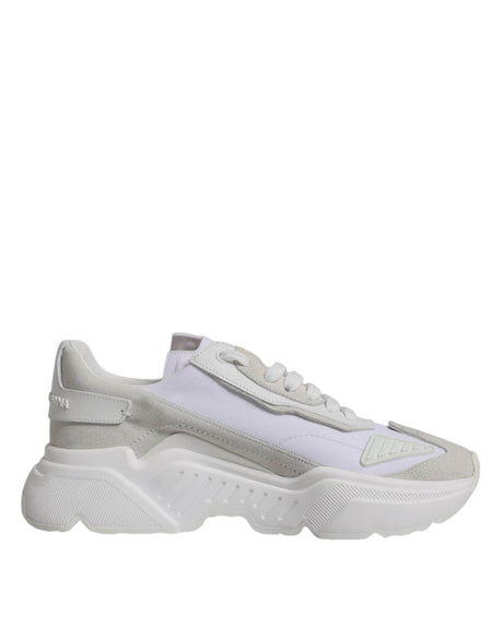 Dolce & Gabbana White Leather Daymaster Low Top Sneakers Shoes - Hilstor