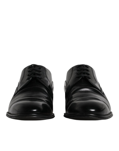 Dolce & Gabbana Black Leather Derby Formal Men Dress Shoes - Hilstor