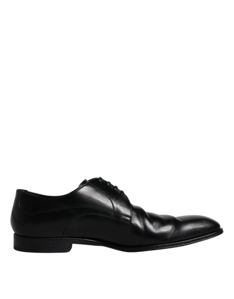 Dolce & Gabbana Black Leather Derby Formal Men Dress Shoes - Hilstor