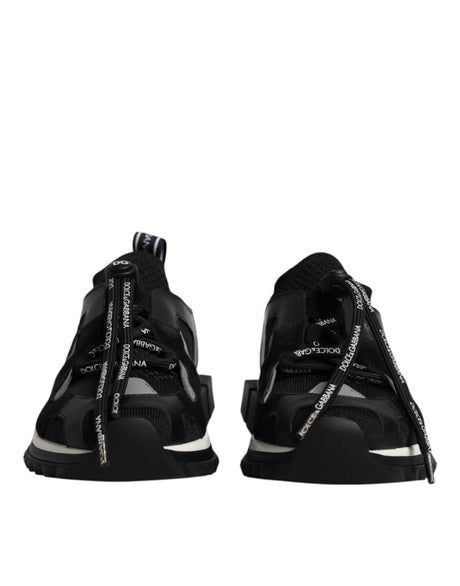 Dolce & Gabbana Black White Logo Sorrento Mens Sneakers Shoes - Hilstor