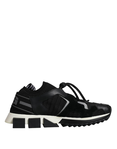 Dolce & Gabbana Black White Logo Sorrento Mens Sneakers Shoes - Hilstor