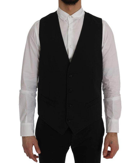 Dolce & Gabbana Black STAFF Cotton Vest - Hilstor