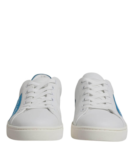 Dolce & Gabbana White London Calf Leather Sneakers Shoes - Hilstor