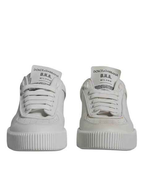 Dolce & Gabbana White Miami Leather Low Top Sneakers Shoes - Hilstor