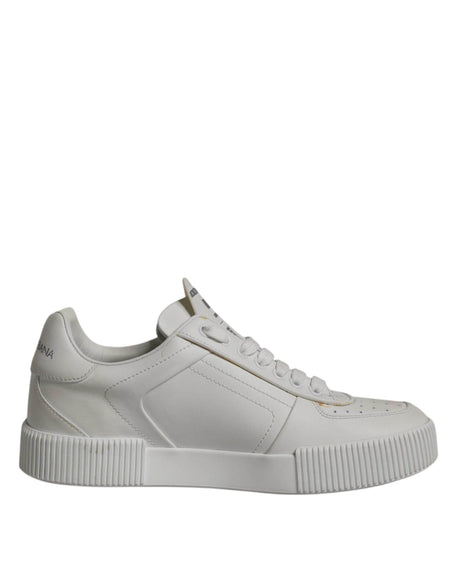 Dolce & Gabbana White Miami Leather Low Top Sneakers Shoes - Hilstor