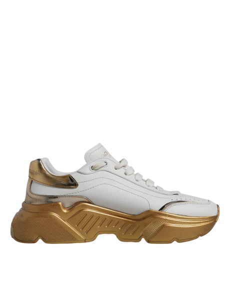 Dolce & Gabbana White Gold Daymaster Low Top Sneakers Shoes - Hilstor